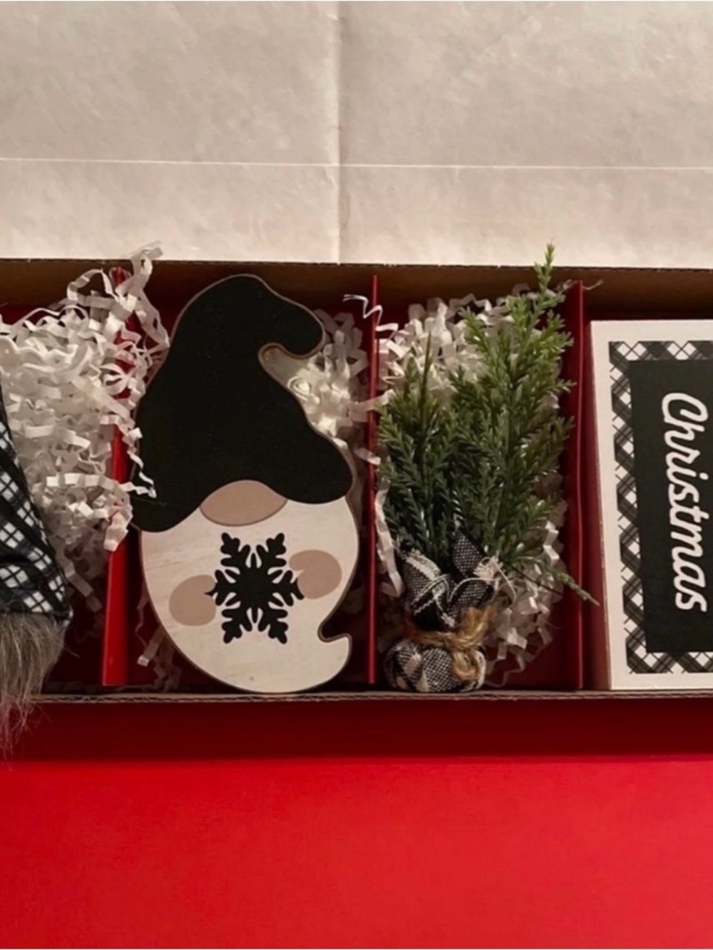 Holiday Time Black and White Gnome Holiday Décor Tier Tray Set